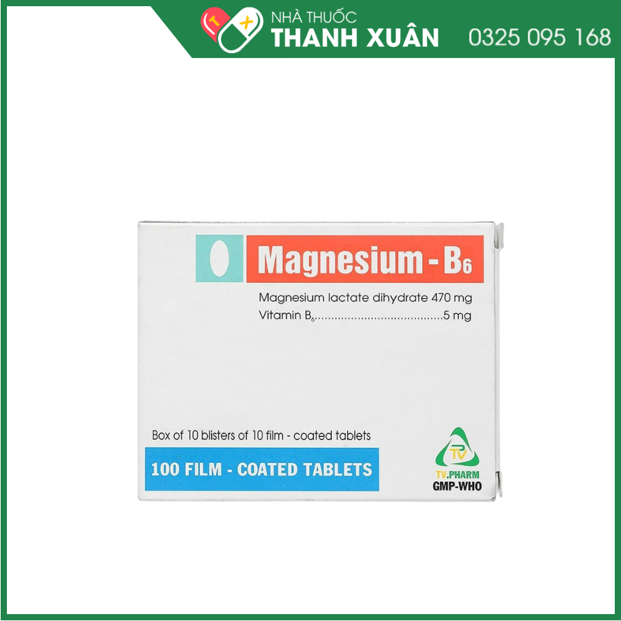 Magnesium - B6 TV.Pharm làm giảm các triệu chứng thiếu hụt magnesi